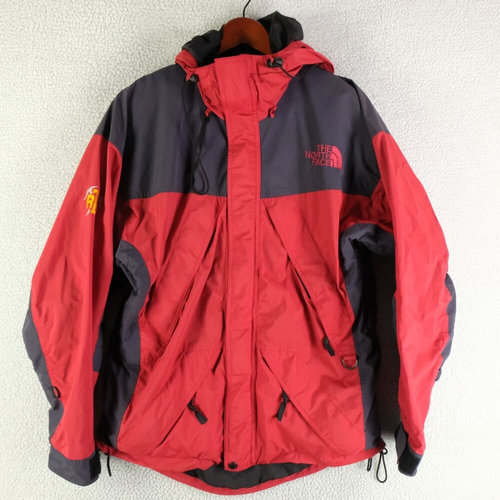 The North Face ATG Jacket Mens Small Red Blue Winter Shell Ski Nylon Hooded